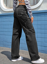 Load image into Gallery viewer, High Waist Straight Leg Cargo Pants with Pockets
