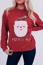 Load image into Gallery viewer, Fiery Red HO HO HO Sequined Santa Claus Sweatshirt