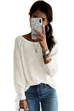 Load image into Gallery viewer, Long Sleeve Cutout Shoulder Relaxed Sweater