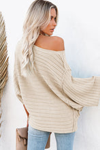 Load image into Gallery viewer, Exposed Seam Ribbed Knit Dolman Sweater