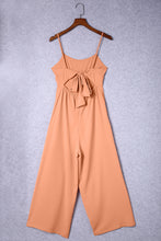 Load image into Gallery viewer, Orange Spaghetti Straps Backless Knot Wide-Leg Jumpsuit
