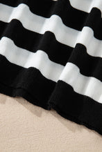 Load image into Gallery viewer, Black Stripe Slim Fit High Neck Knit Sweater