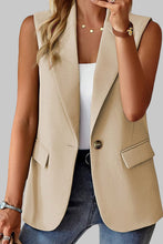 Load image into Gallery viewer, Single Button Pocketed Lapel Vest Blazer
