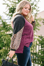 Load image into Gallery viewer, Multicolor Leopard Colorblock Long Sleeve Plus Size Top