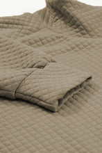 Load image into Gallery viewer, Apricot Quilted Buttoned Neckline Stand Neck Pullover Sweatshirt