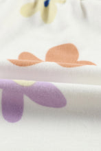 Load image into Gallery viewer, White Floral Long Sleeve Henley Top and Drawstring Shorts Set