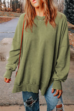 Load image into Gallery viewer, Drop Shoulder Ribbed Trim Oversized Sweatshirt
