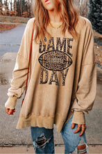 Load image into Gallery viewer, Khaki Loose Leopard GAME DAY Graphic Sweatshirt