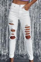 Load image into Gallery viewer, Distressed Ripped Holes High Waist Skinny Jeans
