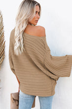 Load image into Gallery viewer, Brown Exposed Seam Ribbed Knit Dolman Top