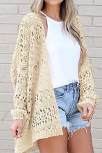 Load image into Gallery viewer, Apricot Casual Hollowed Knit Dolman Sleeve Cardigan
