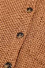 Load image into Gallery viewer, Brown Waffle Knit Button Up Casual Shirt