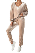 Load image into Gallery viewer, Parchment Velvet Zipped Top and Joggers Two Piece Set