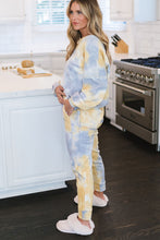 Load image into Gallery viewer, Multicolor Tie Dye Henley Top and Drawstring Pants Outfit