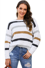 Load image into Gallery viewer, Striped Popcorn Knit Sweater