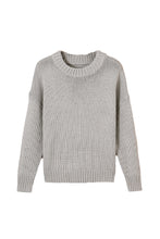 Load image into Gallery viewer, Light Grey Chunky Knit Turtle Neck Drop Shoulder Sweater