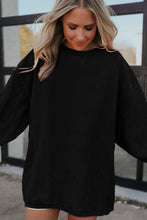 Load image into Gallery viewer, Black Ribbed Corded Oversized Sweatshirt