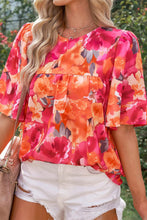 Load image into Gallery viewer, Floral Print Wide Sleeve Blouse