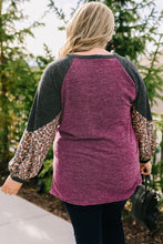Load image into Gallery viewer, Multicolor Leopard Colorblock Long Sleeve Plus Size Top