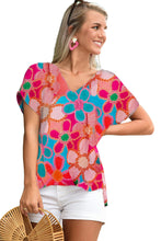 Load image into Gallery viewer, Abstract Print V Neck Dolman Blouse