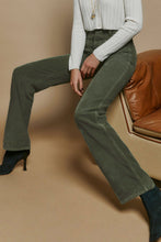 Load image into Gallery viewer, Green High Waist Square Pockets Corduroy Pants