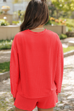 Load image into Gallery viewer, Gold Flame Sequin Christmas Tree Corded Long Sleeve Top ans Shorts Set