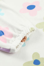 Load image into Gallery viewer, White Floral Long Sleeve Henley Top and Drawstring Shorts Set
