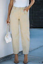 Load image into Gallery viewer, Khaki Solid High Waist Casual Pants