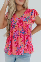 Load image into Gallery viewer, Leopard Print V Neck Flutter Sleeve Blouse