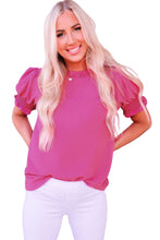 Load image into Gallery viewer, Solid Color Smocked Puff Sleeve Blouse