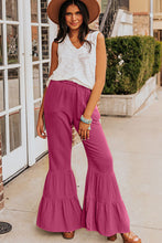 Load image into Gallery viewer, Textured High Waist Ruffled Bell Bottom Pants