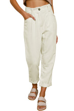 Load image into Gallery viewer, Beige Corduroy High Waist Straight Leg Pants