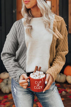 Load image into Gallery viewer, Multicolor Colorblock Textured Drop Shoulder Sweater