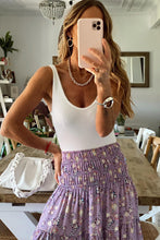 Load image into Gallery viewer, Floral Print Shirred High Waist Maxi Skirt