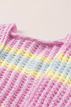 Load image into Gallery viewer, Contrast Striped Open Front Cable Cardigan