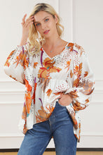 Load image into Gallery viewer, Multicolour Floral Print V Neck Babydoll Blouse
