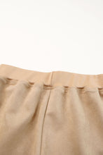 Load image into Gallery viewer, Khaki Piping Trim Long Sleeve Terry Shorts Set