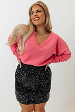 Load image into Gallery viewer, Plus Size Drop Shoulder V Neck Sweater