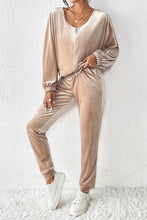 Load image into Gallery viewer, Parchment Velvet Zipped Top and Joggers Two Piece Set