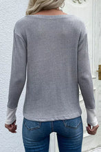 Load image into Gallery viewer, Leopard Patchwork Ribbed Color Block V Neck Top