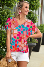 Load image into Gallery viewer, Abstract Print V Neck Dolman Blouse