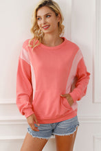 Load image into Gallery viewer, Contrast Patchwork Kangaroo Pocket Sweatshirt