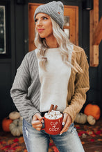 Load image into Gallery viewer, Multicolor Colorblock Textured Drop Shoulder Sweater