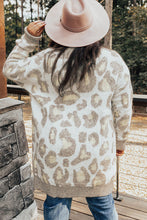 Load image into Gallery viewer, Beige Plus Size Leopard Pattern Cardigan