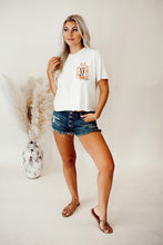 Load image into Gallery viewer, White Double-Side Cowboy Hat & Boots Graphic Tee