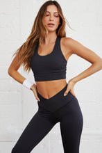 Load image into Gallery viewer, Black Arched Waist Seamless Active Leggings