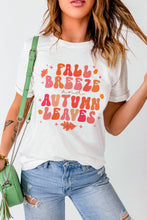 Load image into Gallery viewer, White FALL BREEZE and AUTUMN LEAVES Graphic Tee