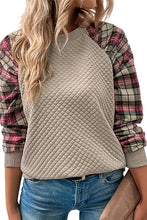 Load image into Gallery viewer, Plaid Raglan Sleeve Sweatshirt