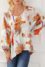 Load image into Gallery viewer, Multicolour Floral Print V Neck Babydoll Blouse