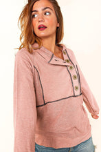 Load image into Gallery viewer, Pink Buttons Front Princess Line Out Seam Hoodie